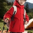thumbnail image 4 of Afuyipoi Boys Winter Puffer Jacket Thick Quilted Fleece Lined Waterproof Windproof for Snow Play Red Size 9, 4 of 8