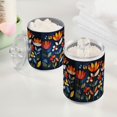 thumbnail image 2 of Yayeee 4 Pack Qtip Holder Bathroom Cotton Swab Canister with Lid Clear Dispenser Set, Art Flowers, 2 of 6