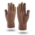 thumbnail image 4 of Guantes de punto para hombres y mujeres en otoño e invierno, además de guantes cálidos de lana con dedos acolchados de terciopelo para pantalla táctil, 4 of 6