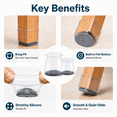 thumbnail image 4 of 16 pcs Chair Leg Protectors for Hardwood Floors, Silicone Felt Furniture Pads Non Slip, Free Moving Table Leg Covers, Stool Leg Protectors Caps (Large fit : 1.3" - 2"), 4 of 6