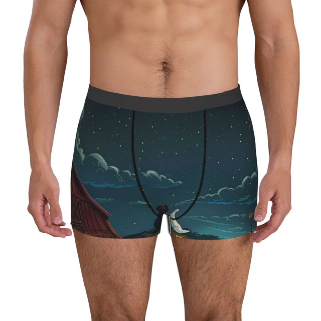 Balery Farm Dog Duck Moonlight Calzoncillos bóxer para hombre, ropa interior de algodón suave y transpirable con cinturilla de nailon-X-Large