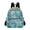 Blue Green Floral Stained Glass, variant on JIALIOU Mini Backpack Purse for Women Quilted Casual Daypack Small Travel Shoulder Bag, Irises Flower in Vase