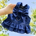 thumbnail image 5 of Pet Skirt Bowknot Tie Traction Ring Denim Style - Summer Small Dog Princess Cosplay Costume - for Outdoor, 5 of 8