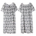 thumbnail image 5 of Womens Plus Size Nightgowns House Dress Short Sleeve Square Neck Nightdress Oversized Loose Lounge Dresses Floral Print Long Nightshirt, XL-4XL, 5 of 7