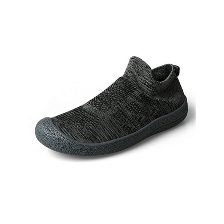 

Eloshman Unisex Aqua Socks Sport Water Shoe Knit Upper Sneakers Trekking Non-slip Breathable Sock Sneaker Comfort Trainers Black Gray 6-7