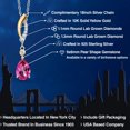 thumbnail image 2 of 925 Silver and 10K Yellow Gold Pure Pink Mystic Topaz and White Lab Grown Diamond Pendant Necklace for Women | 1.61 Cttw | Gemstone November Birthstone | Pear Shape 9X6MM | With 18 inch Chain, 2 of 6