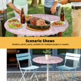 thumbnail image 6 of Elastic Fitted Round Tablecloth, Pink Waterproof Stretch Table Cover for 45"-54" Tables, Modern Abstract Art Ombre Striped Washable Outdoor Tablecloths for Patio, Picnic, Camping, 6 of 9