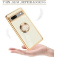 thumbnail image 2 of Compatible for Google Pixel 7a Case with Ring Holder Kickstand [with Magnetic] Soft TPU Shockproof Electroplated Protective Phone Case for Pixel 7a - White, 2 of 12