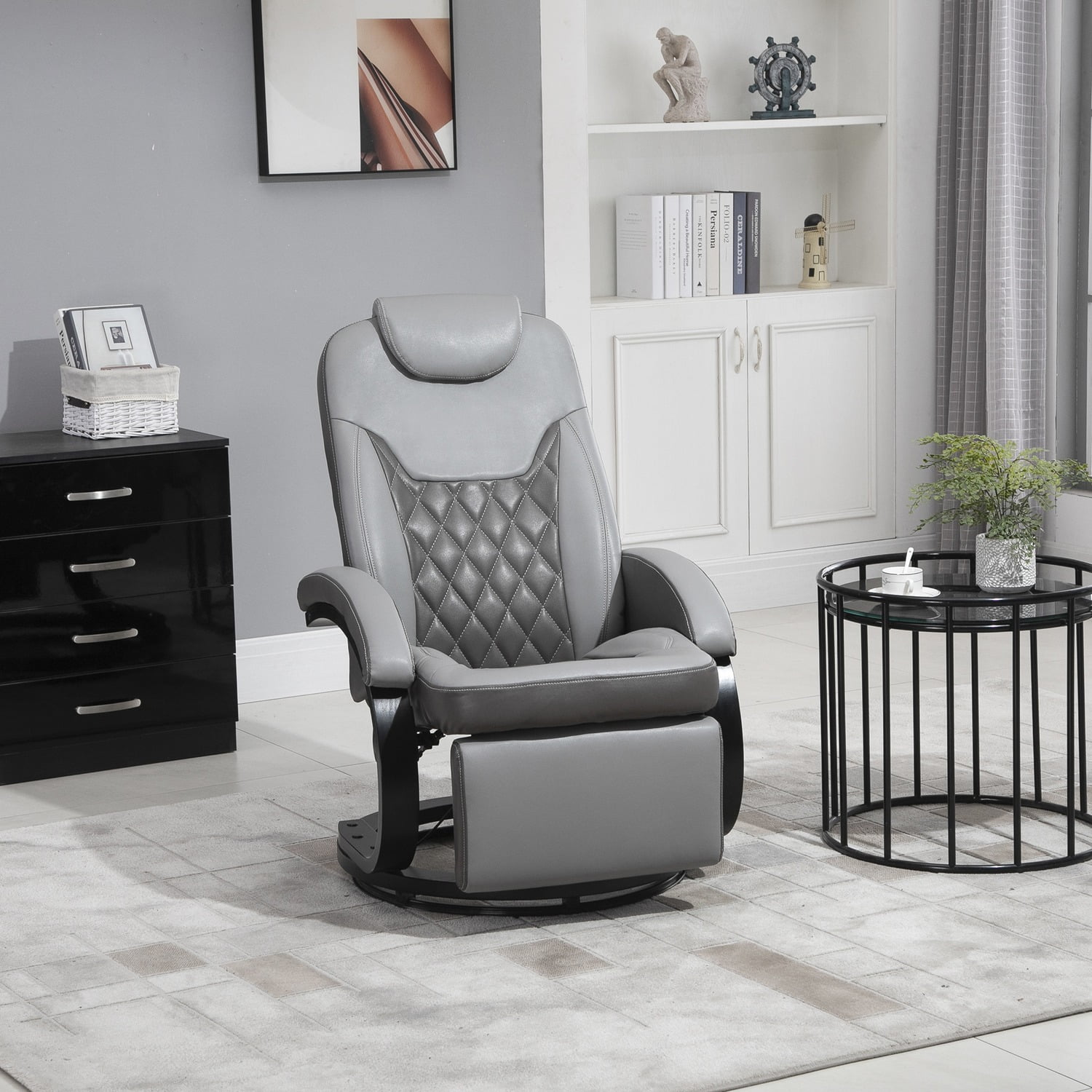 pu recliner armchair for small product