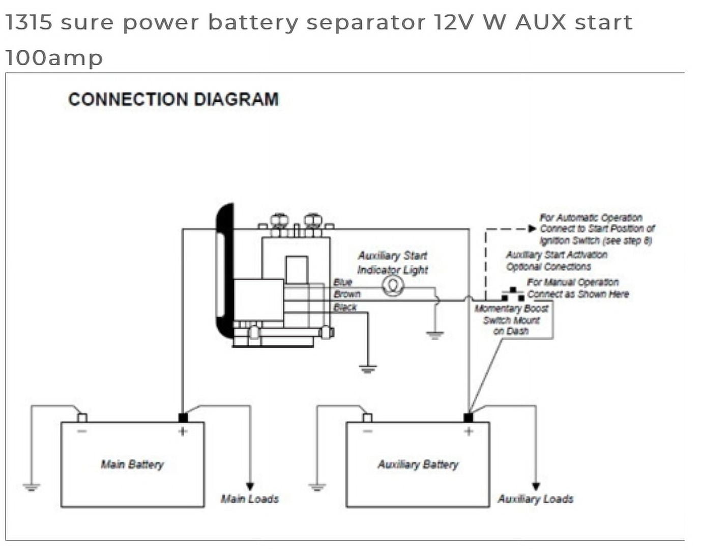 Sure Power 1315A Battery Separator