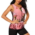 thumbnail image 2 of Fuzoiu Delicate Pink Carnations A Print Women's Workout Tank Top,Athletic Racerback Sports Tank,Tops Sleeveless Running Loose Fit Yoga Tops,Active Shirts for Yoga, Running, and Gym-Large, 2 of 7