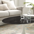 thumbnail image 6 of Coffee Table, Oval, Black White, Artificial Marble, Metal Steel, Modern Contemporary Mid-Century, Living Lounge Cafe Room Hotel Lobby Hospitality, 6 of 6