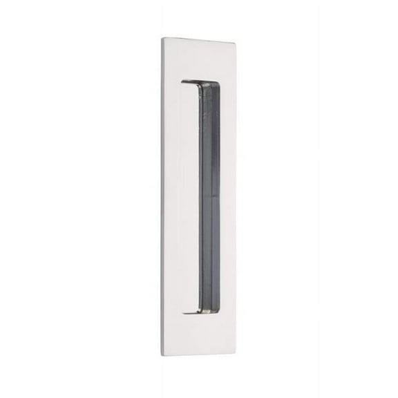 7 in. Modern Rectangular Flush Pull, Bright Chrome