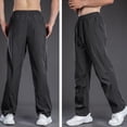 thumbnail image 7 of Iugvhana Men's Straight Pants Casual Loose Fit Elastic Waist Sports Pants Lightweight Athletic Drawstring Outdoor Hiking Pants with Pocket Dark Gray XXXL, 7 of 7
