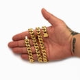 thumbnail image 2 of LOVEBLING 10K Yellow Gold 11mm Hollow Miami Cuban Chain Necklace with Box Lock (22), 2 of 5