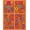 Orange, Pattern 3, variant on ODIKA 2x3 Machine Washable Non-Slip Area Rug, Sectional Reading Corner Tiles with Manuscript Font Display High Traffic Rug, Beige, 697061