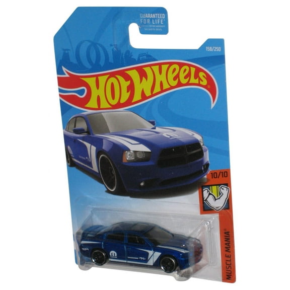 Hot Wheels Muscle Mania 10/10 (2017) Blue '11 Dodge Charger R/T Car 158/250