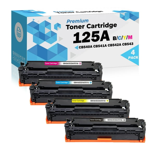 Ultra Toner® Compatible Replacement for HP 125A Toner Cartridge Black CB540A CB541A CB542A CB543A B/C/M/Y HP Color Laserjet CM1312 MFP CM1312NFI CP1210 CP1215 CP1510 CP1514N CP1515N CP1518NI (1 Set)