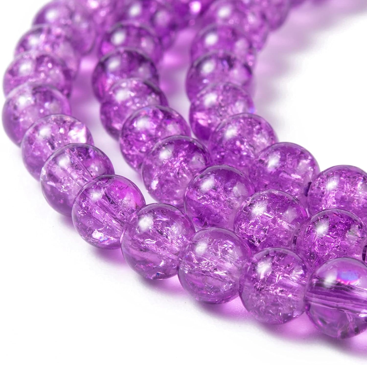 20 Strand 2600pcs Crackle Lampwork Glass Beads 6mm Round Spacer Crystal Beads Assortment for DIY Necklace Bracelet Jewelry Making