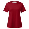 thumbnail image 4 of CHOK Offres Cyber&Monday Hauts d'Été pour Femmes T-Shirts Amples Patchwork pour Femmes Blouses et Hauts en Dentelle Florale Tendance Tunique à Manches Courtes Col Rond Grandes Tailles pour Femmes, 4 of 5