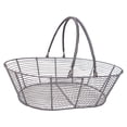 thumbnail image 2 of Organizador de fruteros de alambre de hierro, cesta de almacenamiento para pan y verduras, ideal para repostería. Gris plata, 2 of 9