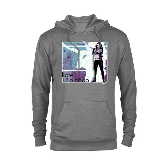 Marvel Hawkeye Kate Bishop Halftone Character Poster - Pullover Hoodie for Adults – Customized-Graphite Heather