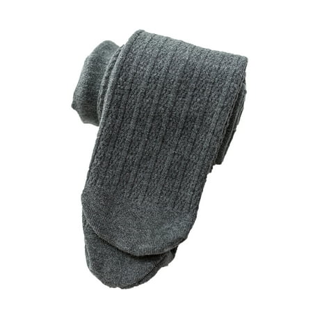 Hessimy Girls Tights Cable Knit Leggings Cotton Toddler Girls Stockings School Tights Gold(Z6-Dark Gray 3-5 Years)