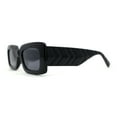 thumbnail image 3 of Womens Simple Mod Rectangle Narrow Plastic Sunglasses All Black, 3 of 4