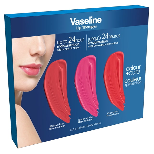 Vaseline Baume pour les Lèvres Color + Soin, 3 x 3 g