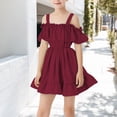 thumbnail image 6 of EnJoCho Tween Girls Off The Shoulder Birthday Party Dress Kids Wedding Formal Dresses 2025 Fashion Ruffl𝖾 Trim Princess Gown, 6 of 8