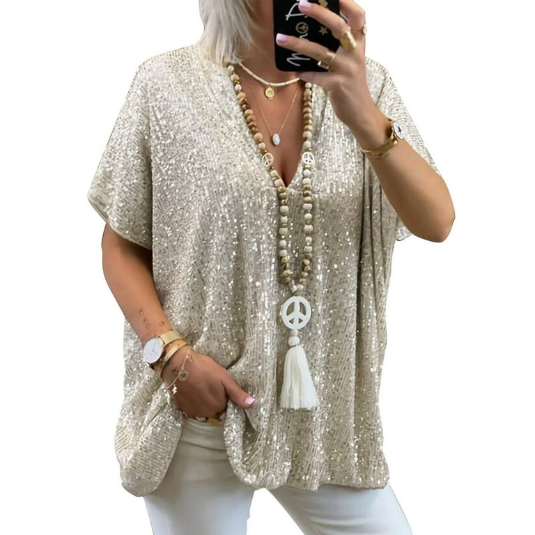 Gold dressy tops discount