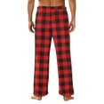 thumbnail image 4 of Cyglowse Mens Pajama Pants Plaid Drawstring Flannel Pj Pant Checkered Lounge Sweatpant Christmas Pajamas for Family with Pockets Red 3XL, 4 of 5