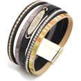 thumbnail image 1 of HSHDLDF Women Sparkling Multi Strand Leather Wrap Bracelet Multicolor Stackable Bohemian Braided Bracelets Cuff Bangle Wristband Handmade Jewelry, 1 of 5
