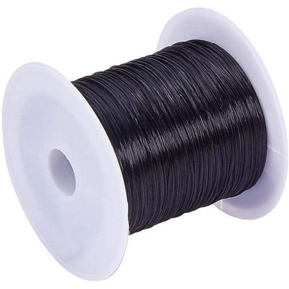 1roll 1 Roll 11 Yards Elastic Thread 0.8mm Stretch String Cord Crafting DIY Thread for Bracelets Gemstone Jewelry Making Beading Craft Sewing - Black