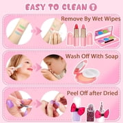 Flybay Kids Makeup Kit for Girls, Princess Toys Washable Makeup Set for Toddlers Children Princess Dress Up Birthday Gifts Toys for 3-12 Year Old Girls