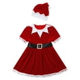 thumbnail image 6 of YiZYiF Girls Christmas Miss Santa Dress Costume Velvet Tassels Tutu Dress Up Party Dress Outfit Red 14, 6 of 7