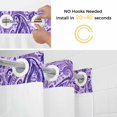 thumbnail image 3 of No Hook Shower Curtain with Snap in Liner, Paisley Floral Vintage Ethnic Waterproof Fabric Bathroom Curtain Mesh Top Window, Abstract Geometric Purple Shower Curtains 72x84in, 3 of 9
