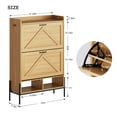 thumbnail image 2 of WhizMax Shoe Storage Cabinet with 2 Flip-up Drawers, Hidden Shoe Cabinet with Open Storage, Shoe Organizer Cabinet for Entryway, Hallway, Bedroom, Oak Color, 2 of 8