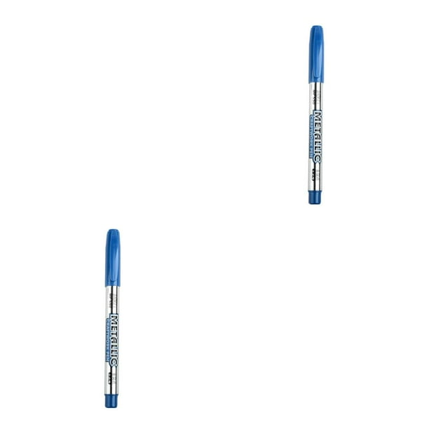 Ounissouiy Rotuladores de pintura Marcadores de pintura Oro y plata Arte Pintura Firma Letras Álbum de fotos Regalos Artesanía Suministros de azul 2Conjunto