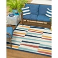 thumbnail image 3 of Unique Loom Belize Outdoor Collection Area Rug - Lamanai (5' 3" Square Ivory/Navy Blue), 3 of 12