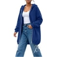 thumbnail image 6 of Thousandth Women's Loose Fit Zip Up Hooded Coat Casual Mid Length Oversized Long Sleeve Sweatshirt Fall Winter Warm Jacket, 6 of 8