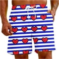 thumbnail image 4 of Penkiiy Men Drawstring Valentine's Day Love Print Beach Casual Trouser Shorts Pant 3XL Blue, 4 of 9
