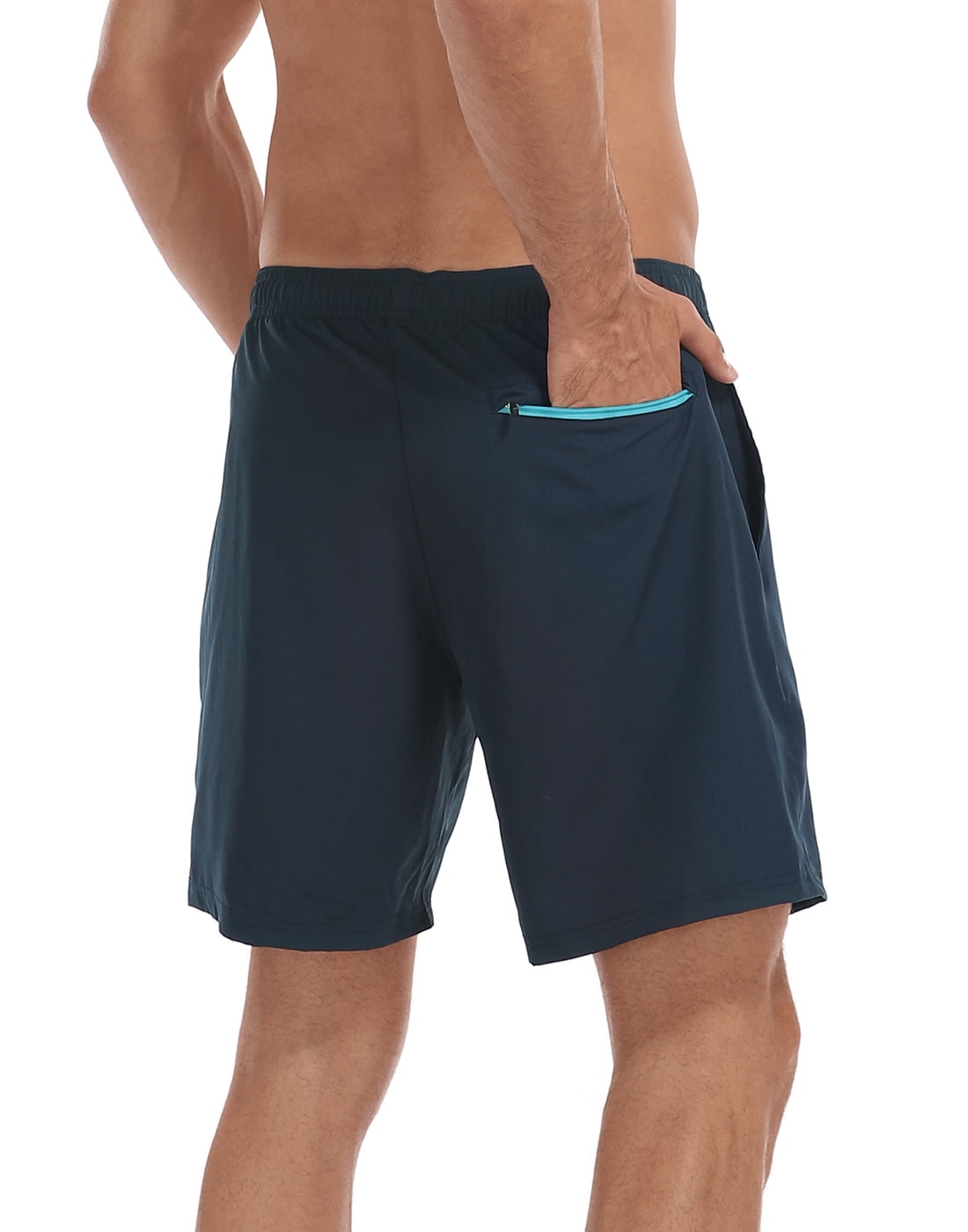 LRD Men's Swim Trunks with Compression Liner 7 Inch Inseam Navy Blue / Neon Tropics M