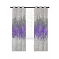 thumbnail image 7 of Purple Grey Abstract Blackout Curtains for Bedroom, Gradient Geometric Graffiti Modern Art Thermal Insulated Kitchen Drapes with Grommets, Light Blocking Window Treatment, 2 Panels 52" x 63", 7 of 7
