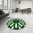 thumbnail image 3 of Ahgly Company Indoor Round Patterned Dark Forest Green Area Rugs, 6' Round, 3 of 6