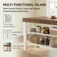 thumbnail image 6 of Fnova 55" Kitchen Island with Storage, Farmhouse Wood Kitchen Storage Cabinet, Large Stationary Island Table for Kitchen Dining Room, White＆Brown, 6 of 18