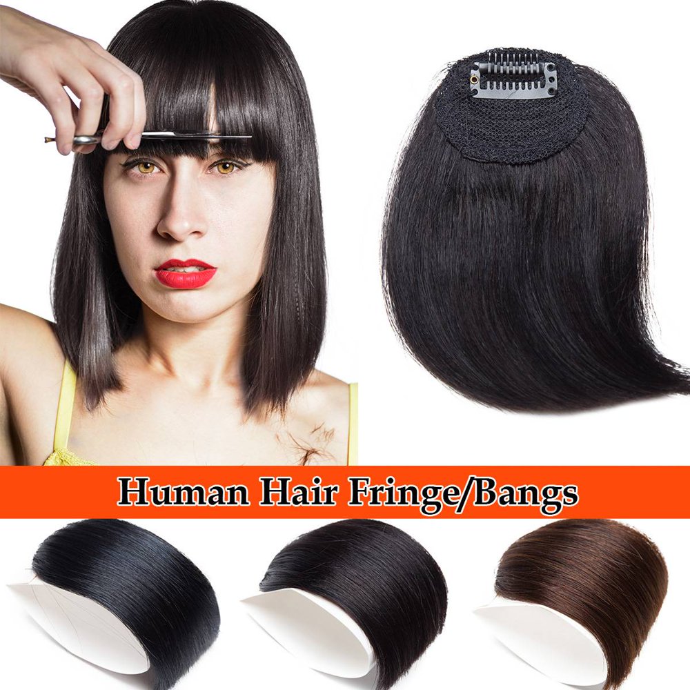 SEGO Bangs Hair Clip in Bangs Human Hair Wispy Bangs Fringe with Temples Hairpieces for Women