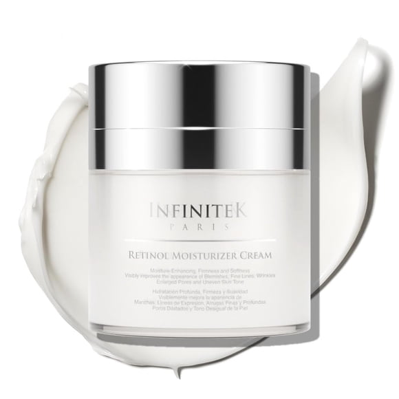 Infinitek Paris Retinol Face Moisturizer Night Cream - Cuidado de la piel premium con colágeno y vitamina E. Crema facial antioxidante y antienvejecimiento avanzada. Crema hidratante enriquecida con v