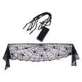 thumbnail image 1 of Halloween Decoration Black Lace Fireplace Mantle With String Lights For Halloween, 1 of 9