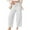 White, variant on Htigea Women Summer Capri Pants Trousers Pants Drawstring Waist Wide Leg Casual Loose Fit Dressy Pants Today Sales Green S